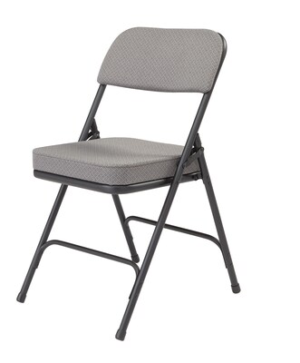 NPS 3200 Series Fabric Armless Premium Folding Chair, Charcoal Gray, 2 Pack (3212/2)
