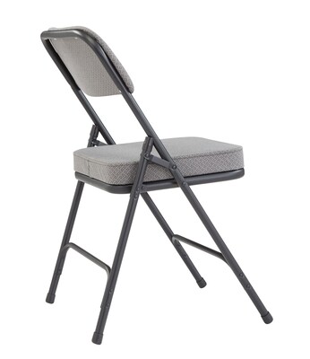 NPS 3200 Series Fabric Armless Premium Folding Chair, Charcoal Gray, 2 Pack (3212/2)