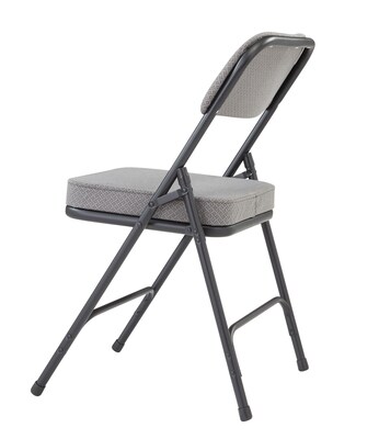 NPS 3200 Series Fabric Armless Premium Folding Chair, Charcoal Gray, 2 Pack (3212/2)