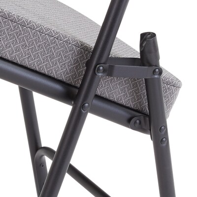 NPS 3200 Series Fabric Armless Premium Folding Chair, Charcoal Gray, 2 Pack (3212/2)