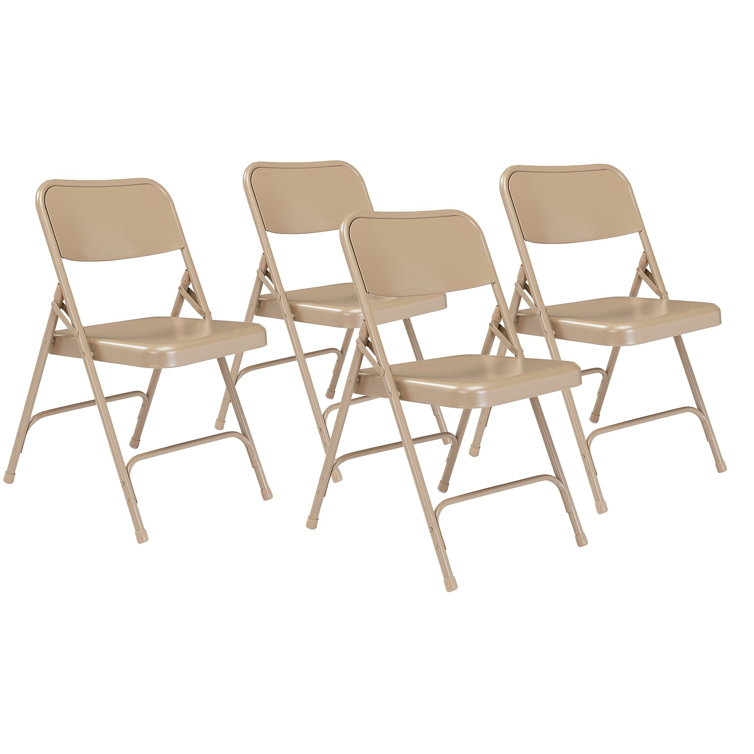 NPS 200 Series All-Steel Armless Premium Folding Chair, Beige, 4 Pack (201/4)