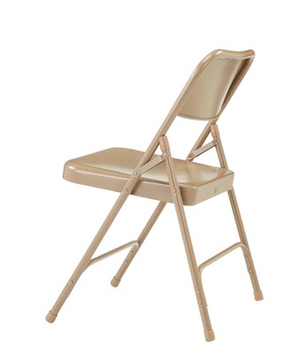 NPS 200 Series All-Steel Armless Premium Folding Chair, Beige, 4 Pack (201/4)