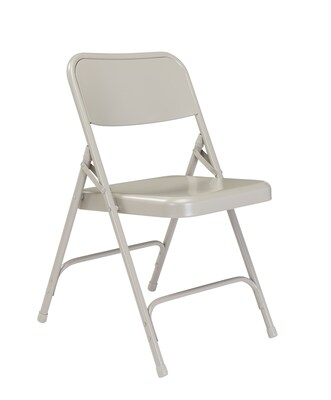 NPS 200 Series All-Steel Armless Premium Folding Chair, Gray, 4 Pack (202/4)