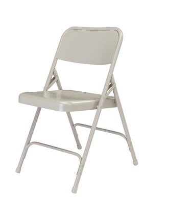 NPS 200 Series All-Steel Armless Premium Folding Chair, Gray, 4 Pack (202/4)