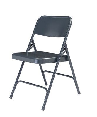 NPS 200 Series All-Steel Armless Premium Folding Chair, Char-Blue, 4 Pack (204/4)