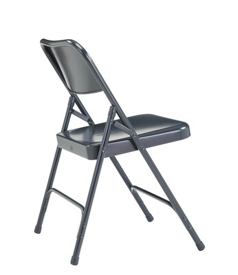 NPS 200 Series All-Steel Armless Premium Folding Chair, Char-Blue, 4 Pack (204/4)
