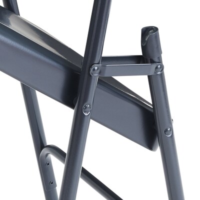 NPS 200 Series All-Steel Armless Premium Folding Chair, Char-Blue, 4 Pack (204/4)