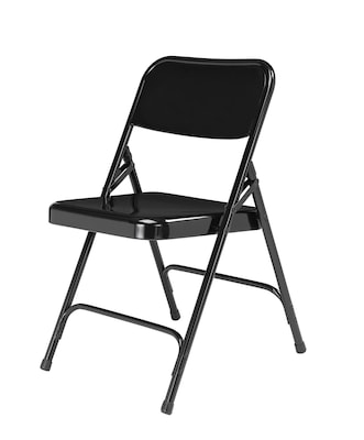 NPS 200 Series Metal All-Steel Premium Folding Chair, Black, 4/Pack (210/4)