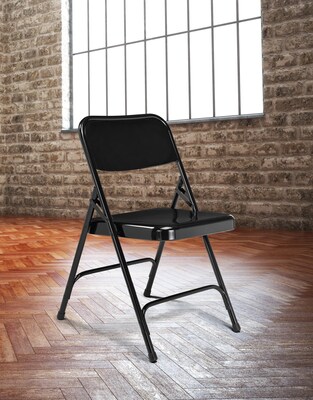 NPS 200 Series Premium Folding Chairs, Steel, Black, 4 Pack (210/4)