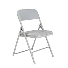 National Public Seating 800 Series Premium Lightweight Steel Frame Plastic Folding Chairs, Gray, 4 P