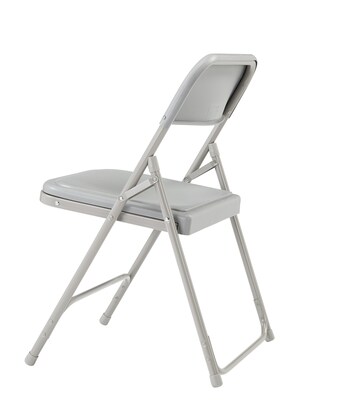NPS 800 Series Plastic/Poly Premium Lightweight Folding Chair, Gray, 4/Pack (802/4)