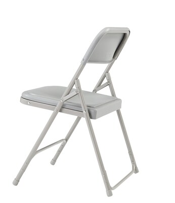 National Public Seating 800 Series Premium Lightweight Steel Frame Plastic Folding Chairs, Gray, 4 Pack (802/4)