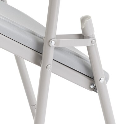 NPS 800 Series Plastic/Poly Premium Lightweight Folding Chair, Gray, 4/Pack (802/4)