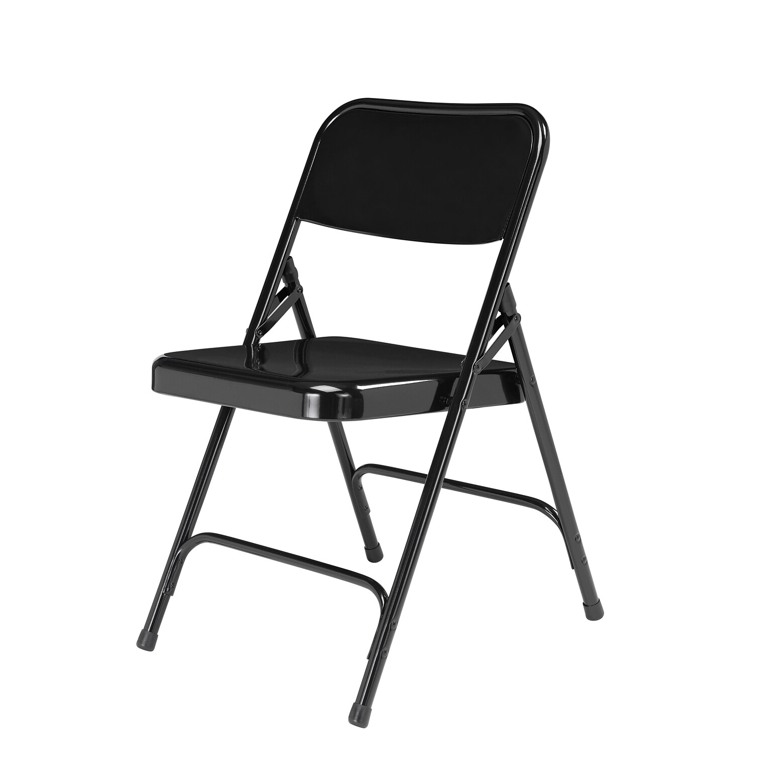 National Public Seating 300 Series Premium All-Steel Folding Chairs, Black/Black, 100 Pack (210/100)