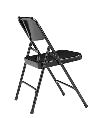 National Public Seating 300 Series Premium All-Steel Folding Chairs, Black/Black, 100 Pack (210/100)