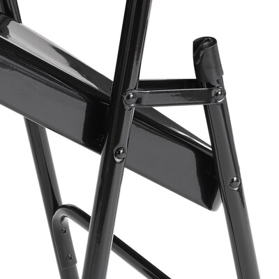 National Public Seating 300 Series Premium All-Steel Folding Chairs, Black/Black, 100 Pack (210/100)