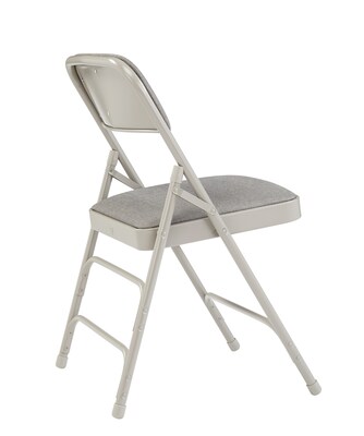 NPS 2300 Series Fabric Padded Triple Brace Double Hinge Premium Folding Chairs, Graystone/Gray, 52 Pack (2302/52)