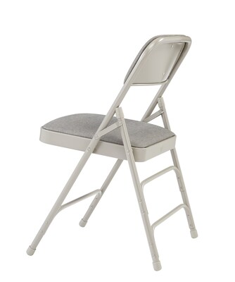 NPS 2300 Series Fabric Padded Triple Brace Double Hinge Premium Folding Chairs, Graystone/Gray, 52 Pack (2302/52)