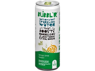 Bubbl'r Antioxidant Lemon Lime Twist'r Flavored Sparkling Water, 12 fl. oz., 12 Cans/Carton (028435600145)