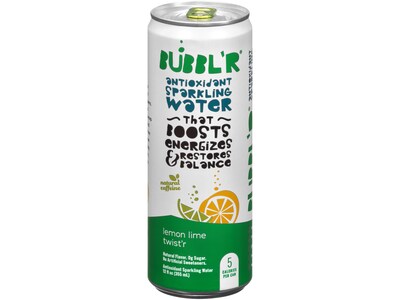 Bubblr Antioxidant Lemon Lime Twistr Flavored Sparkling Water, 12 fl. oz., 12 Cans/Carton (0284356