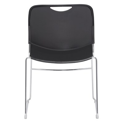 NPS 8500 Series Steel Frame Compact Plastic Stack Chair, Black, 80 Pack (8510/80)