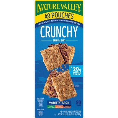 Nature Valley Nut Bar Variety Pack, 1.5 oz., 49 Bars/Box (GEM44136)