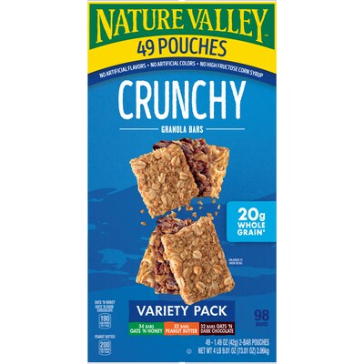 Nature Valley Nut Bar Variety Pack, 1.5 oz., 49 Bars/Box (GEM44136)
