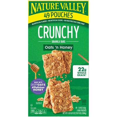 Nature Valley Oats & Honey Granola Bar, 1.49 oz., 49 Bars/Box (GEM12942)