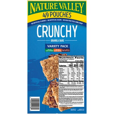 Nature Valley Nut Bar Variety Pack, 1.5 oz., 49 Bars/Box (GEM44136)