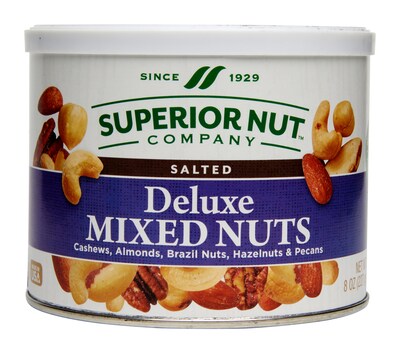 Superior Nut Deluxe Salted Mixed Nuts w/ No Peanuts, 8 oz, 12 Count