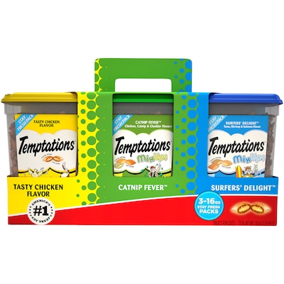 Temptations Cat Treats, Variety Pack, 16 oz., 3/Pack (220-01158)