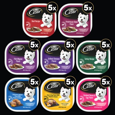 Cesar Canine Cuisine Wet Dog Food, Variety Pack, 3.5 oz., 40/Pack (220-01093)