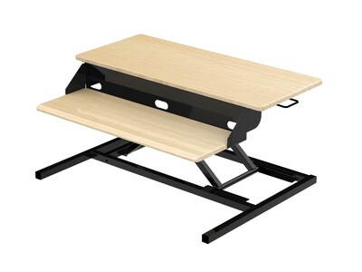 Luxor CVTR PRO Series 32W Adjustable Desk Riser, White Oak (CVTR PRO-WO)