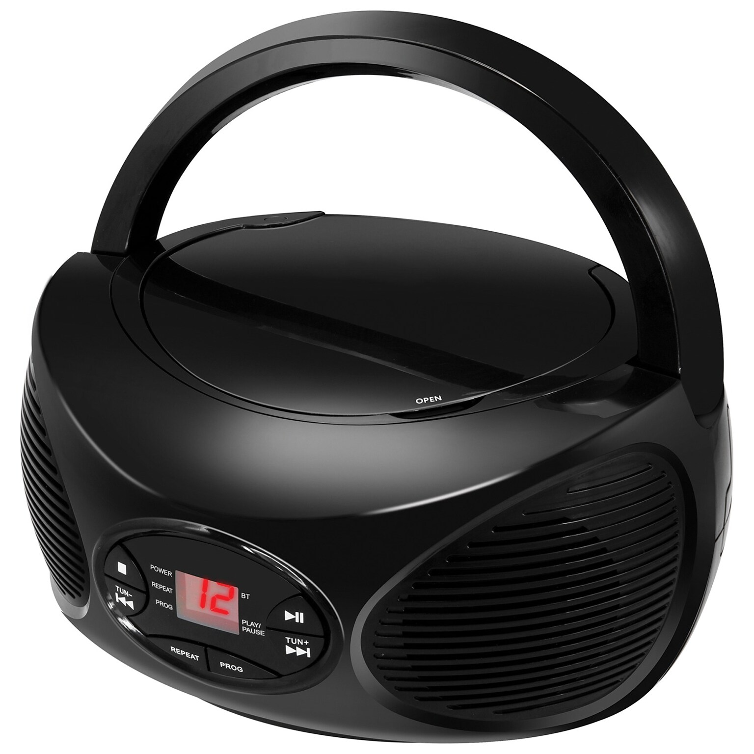 GPX CD, FM Radio, and Wireless Boombox, Black (BCB119B)