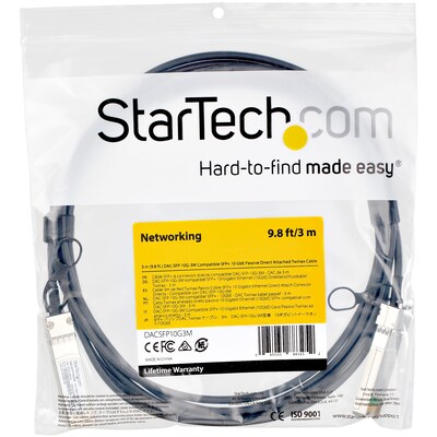 StarTech.com 3m SFP+ to SFP+ Direct Attach Cable for Dell EMC DAC-SFP-10G-3M - 10GbE - SFP+ Copper DAC 10 Gbps Passive Twinax