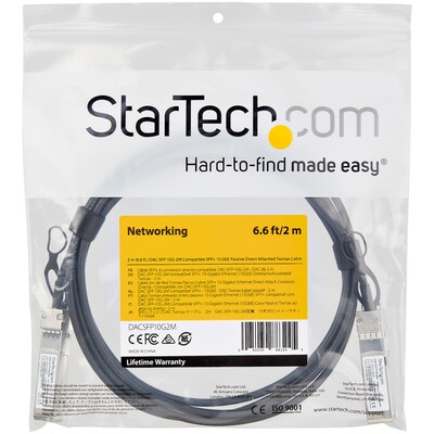 StarTech.com 2m SFP+ to SFP+ Direct Attach Cable for Dell EMC DAC-SFP-10G-2M - 10GbE - SFP+ Copper D
