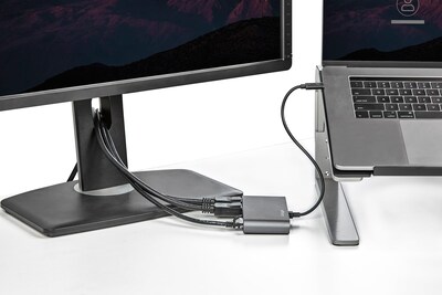 Thunderbolt 3 Mini Dock - Portable Dual Monitor TB3 Docking Station DisplayPort 4K 60Hz - 1x USB-A, GbE - 28cm (11") Cable
