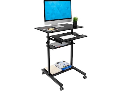 Mount-It! Mobile 32"W Adjustable Standing Desk, Black (MI-7998B)