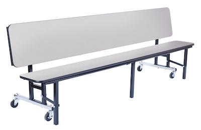 NPS CBG Series High Pressure Laminate 8 Mobile Convertible Bench, Grey Nebula (CBG96MDPEPCGYGY)