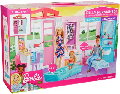Mattel Barbie Dollhouse, Furniture, and Accessories, Pink  (FXG54)