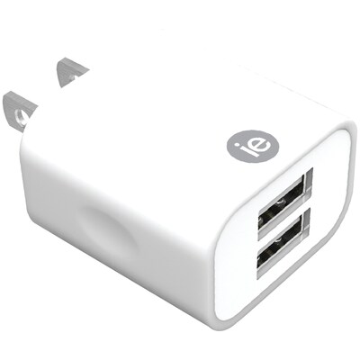 iEssentials 2.4-Amp Dual USB Wall Charger, White (IEN-AC22A-WT)