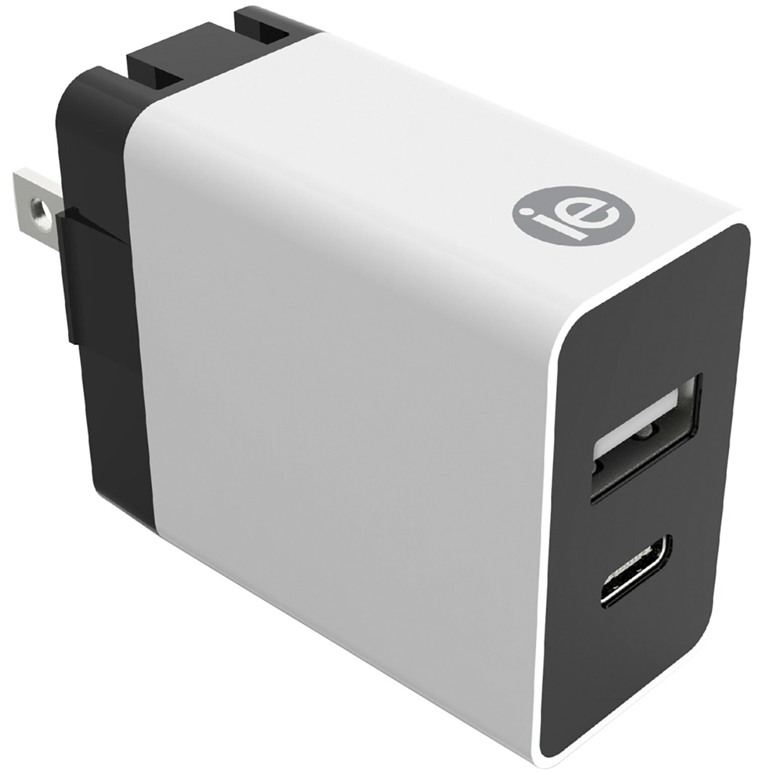 iEssentials 3.4-Amp Dual Port Wall Charger with USB and USB-C, White (IEN-AC31A1C-WT)