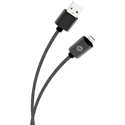 iEssentials Charge & Sync Braided Micro USB to USB Cable, Black, 6ft (IEN-BC6M-BK)