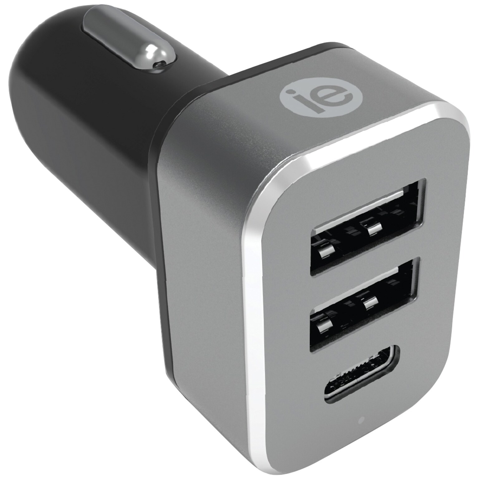 iEssentials 4.1-Amp Car Charger, 2 USB-A & 1 USB-C, (IEN-PC42A1C-BK)