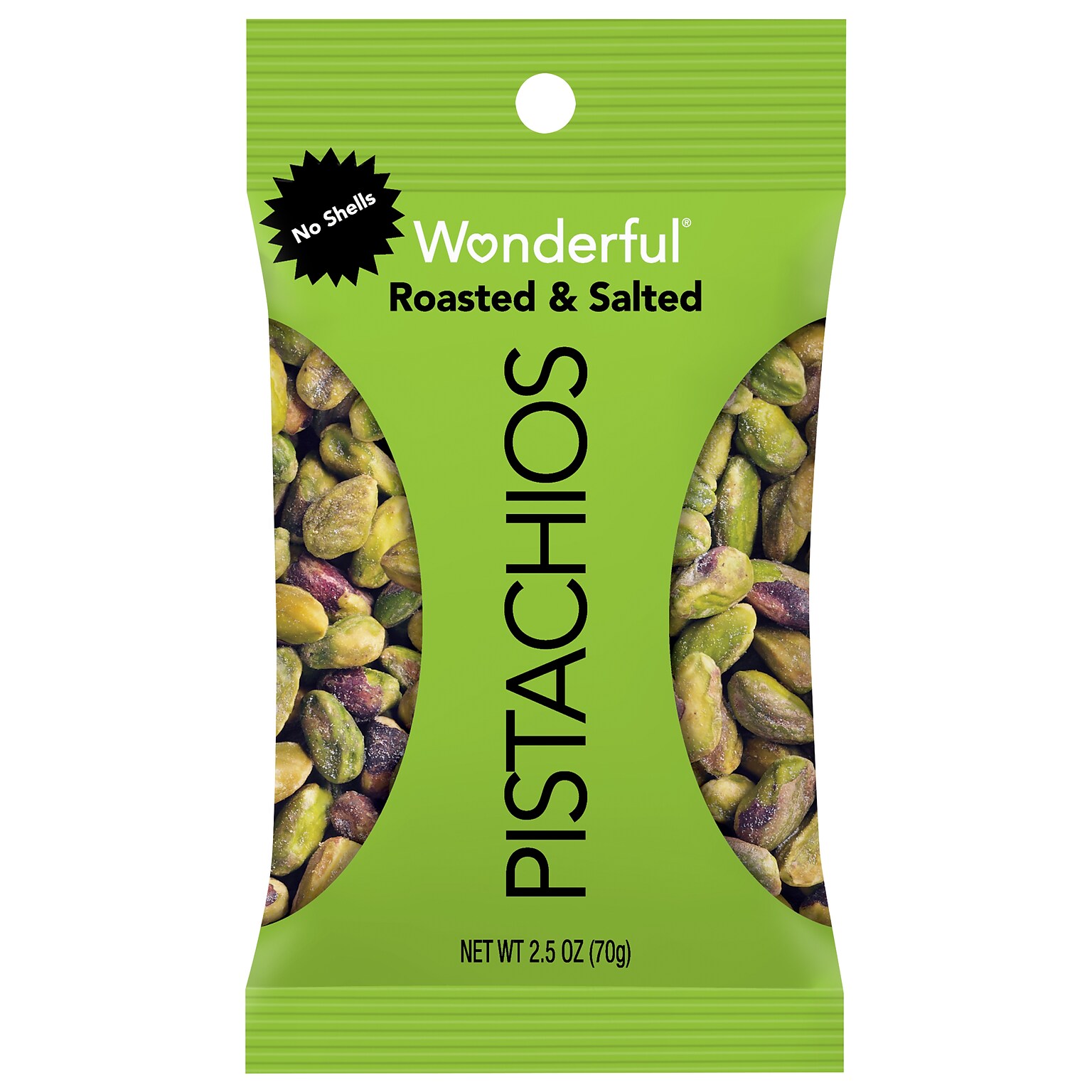 Wonderful Dry Roasted & Salted Pistachios, 2.5 oz., 8 Bags/Pack (PAR070146A25M)