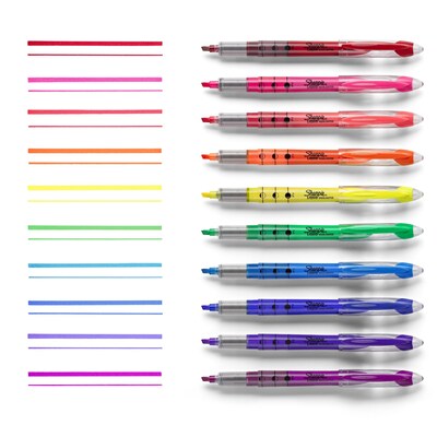 Gel Highlighters, Assorted Ink Colors, Bullet Tip, Assorted Barrel Colors,  5/Set