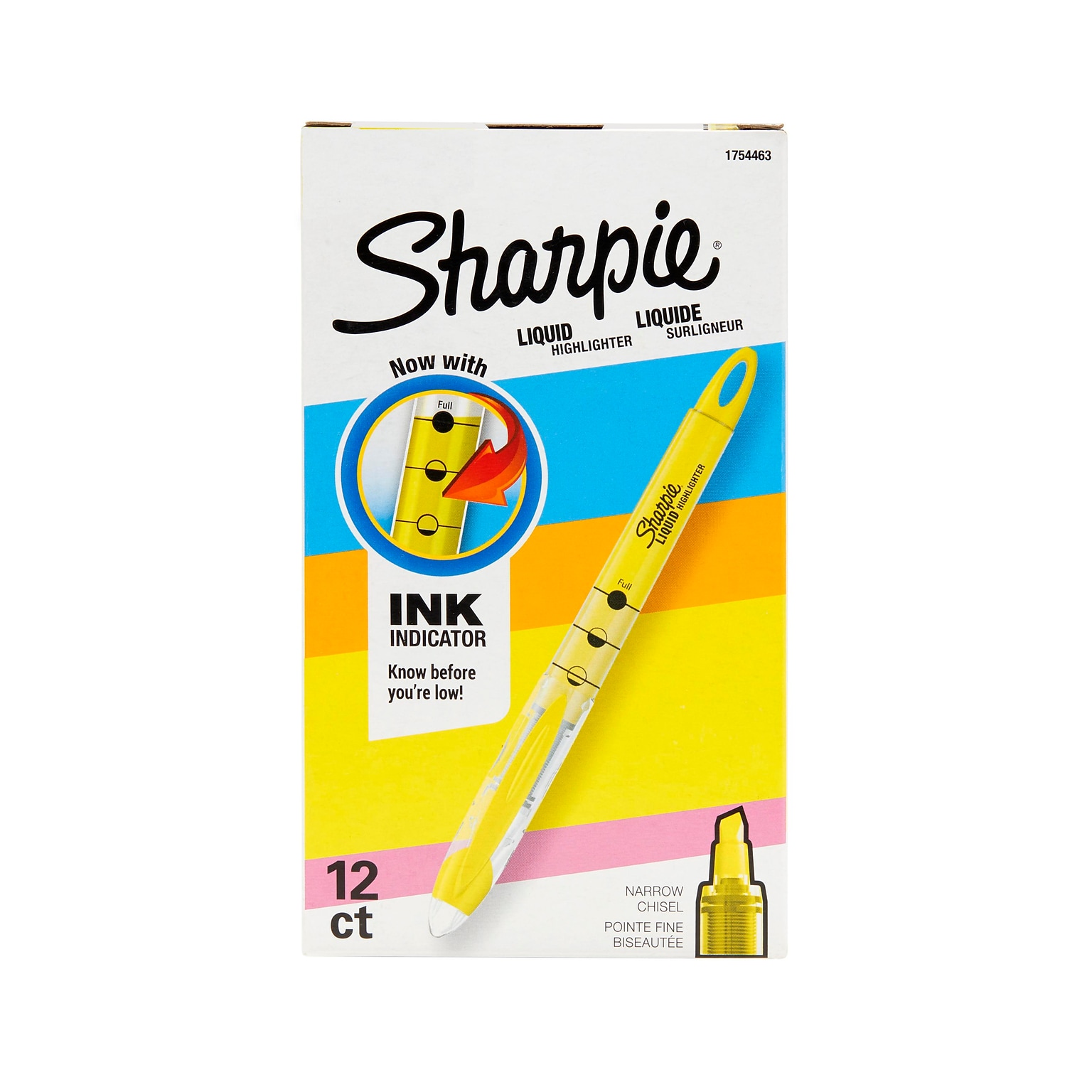 Sharpie Liquid Highlighter, Chisel Tip, Yellow, Dozen (1754463)