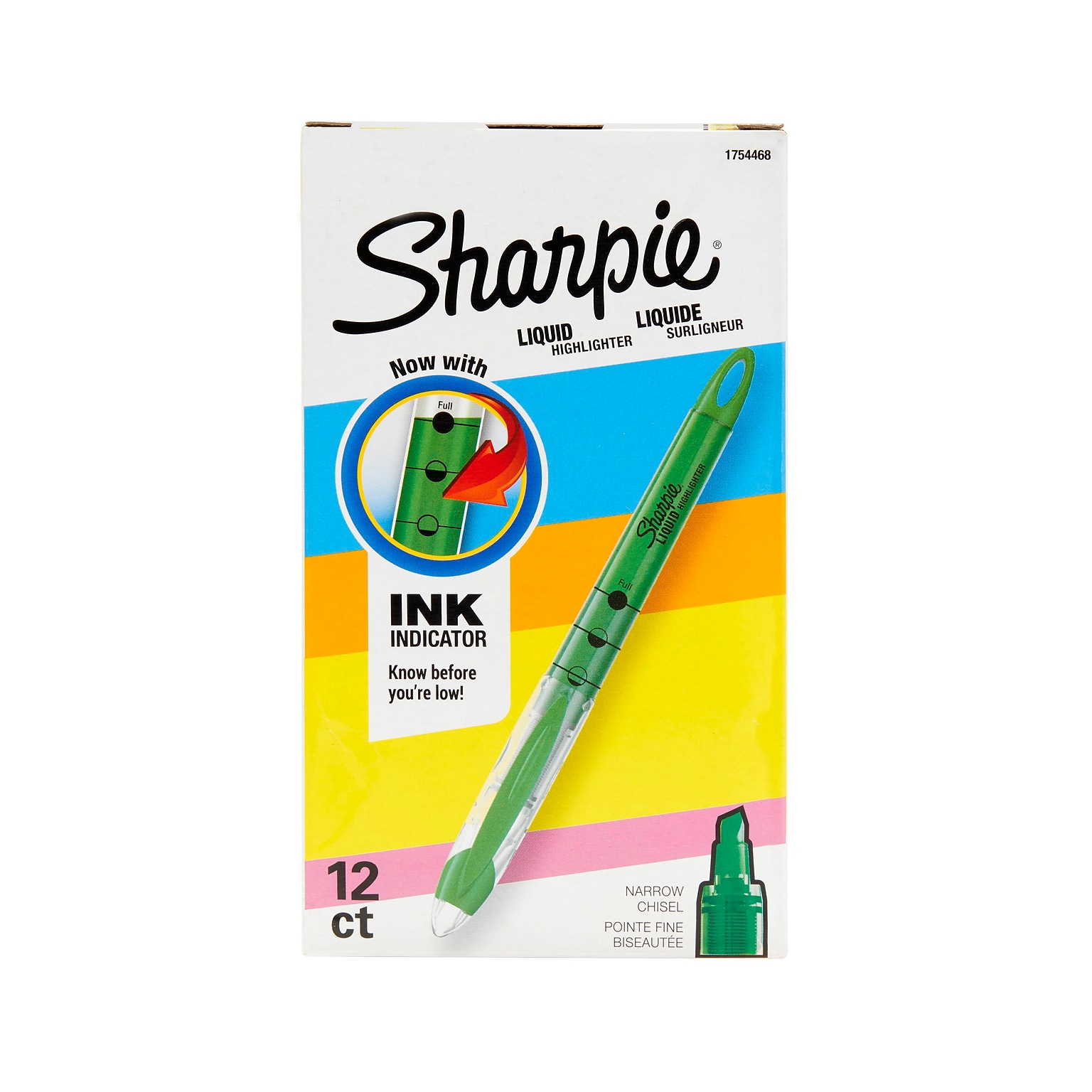 Sharpie Liquid Highlighter, Chisel Tip, Green, Dozen (24426/1754468)