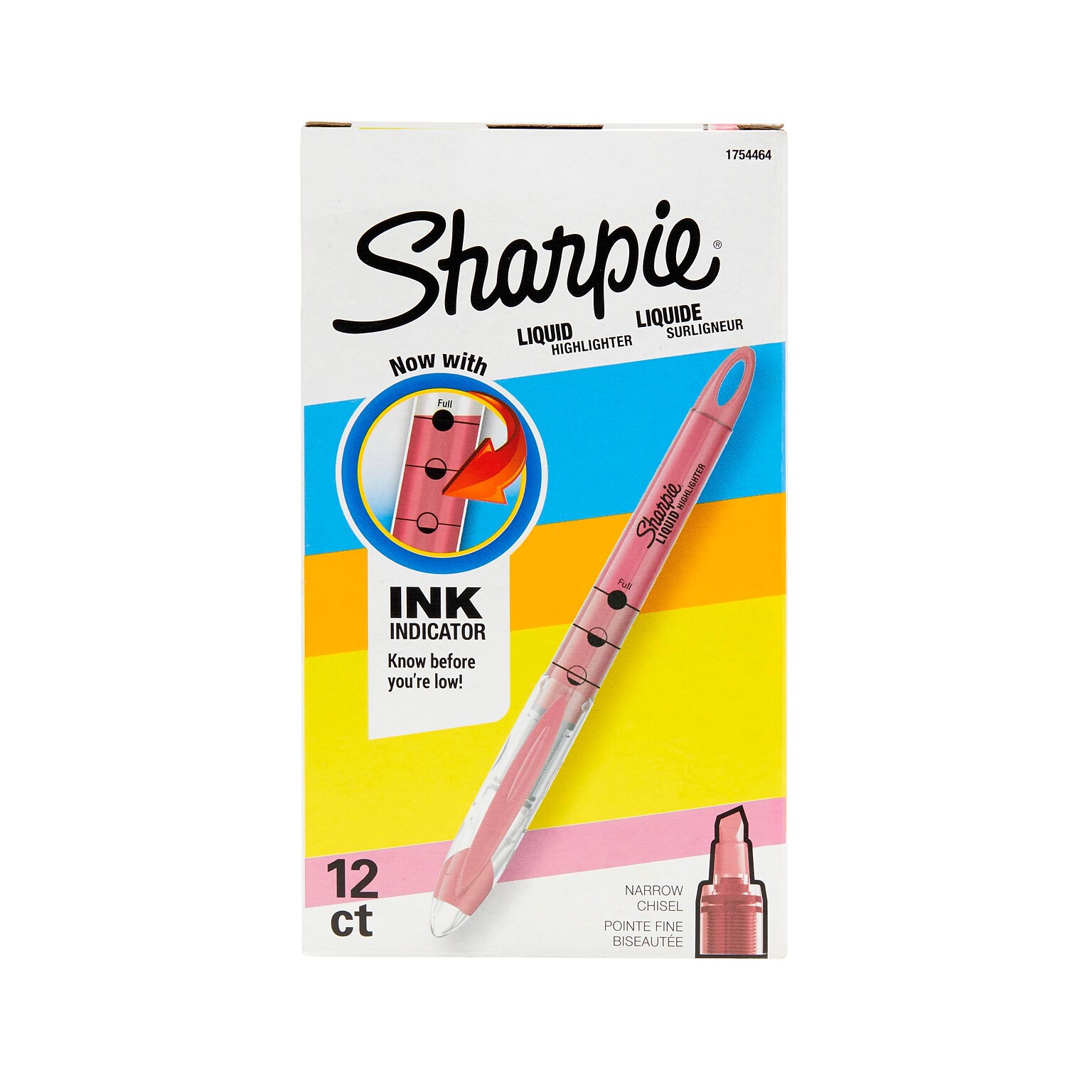 Sharpie Liquid Highlighter, Chisel Tip, Pink, Dozen (1754464)