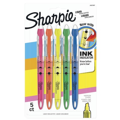 Sharpie Gel Highlighters, Bullet Tip, Assorted Colors, 5 Count